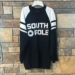 South Pole Black and White Crewneck Sweater Vintage NWT Large